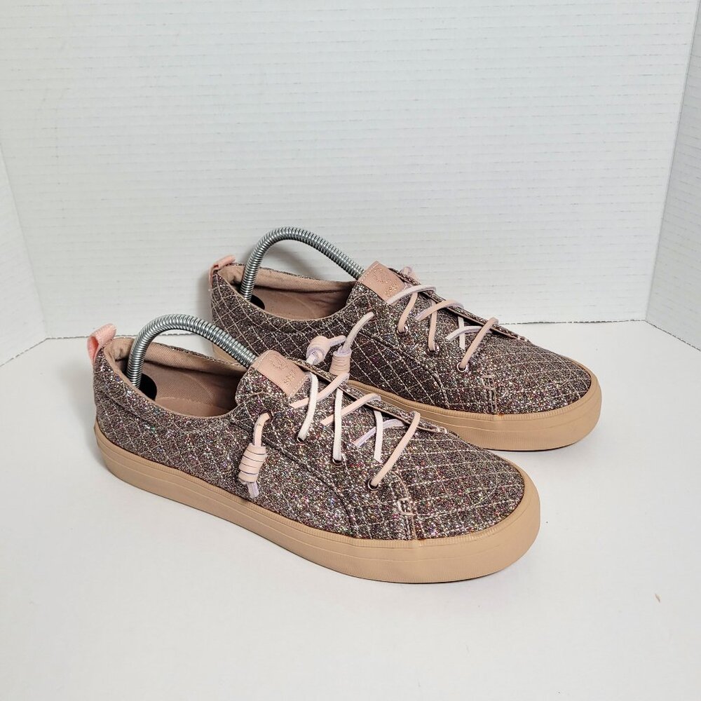 Sperry Crest Vibe Shimmer Rose Color Low Top Women's Sneakers Size 10